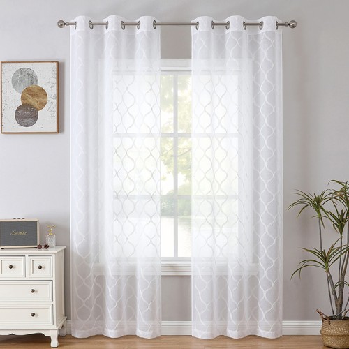 White sheer curtains - curtains, inch