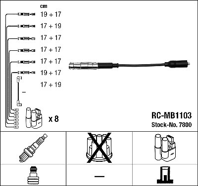Ngk 7800 ignition - ngk, cable