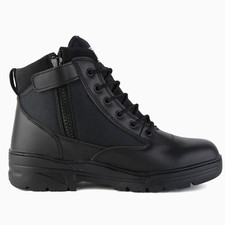 Black Leather SIDE ZIP Army