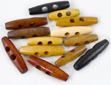 30-60mm Wooden Toggle Buttons 2 Holes Aran Knitwear Duffle Coat Baby Button K158