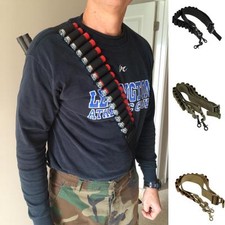 2 Point Shotgun Sling Gun Shoulder Strap 12G 20G Ammo Belt Hold 15 Rounds
