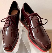 Zara Burgundy Patent Brogues