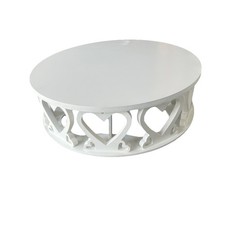 Large Wedding , Occasion Round, Cake Stand, Heart Details On Sides, 16.5 X 5inch