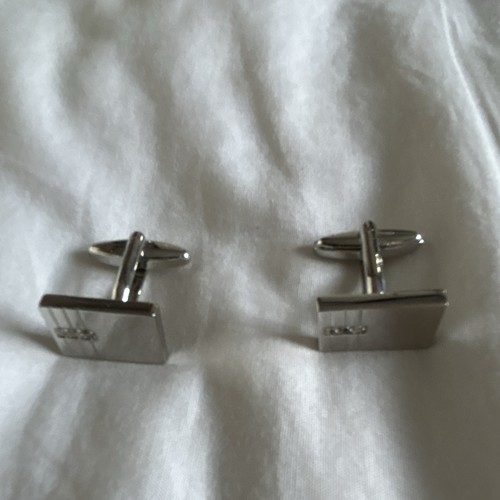 Silver tone metal - metal, rectangular