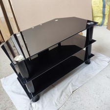 Argos Home Matrix Glass Corner TV Unit - Black & Chrome - 609/0698