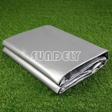 Tarpaulin Tarp Canvas Camping Poly Tarps Heavy Duty Cover 210gsm Silver