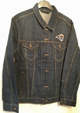 BLUE LEVI STRAUSS JEANS JACKET LOS ANGELES RAMS NFL TEAM APPAREL