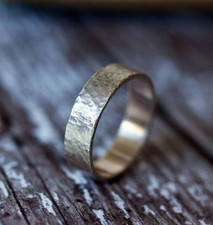 Hammered Wide Band Men's Ring