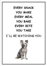 Chinese Crested I’ll  Be Watching You sign, Chinese Crested Metal Sign,