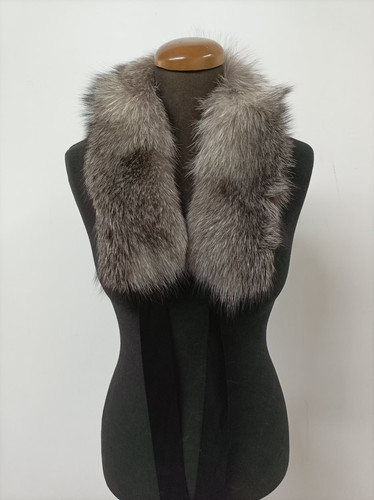 Real fur fox collar - real, silver