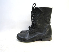 STEVE MADDEN Womens Size 6.5 M Black Leather Zip Combat High Ankle Boots TROOPA