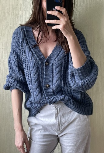 Raspbry italian cardigan - italian, cable