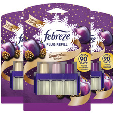 3 x Febreze 3Volution Plug Refill Sugar Plum Delight Xmas Air Freshener Ambi Pur