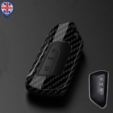 ABS Carbon Remote Key Cover Fob Case For VW Golf MK8 Skoda Octavia Seat Leon