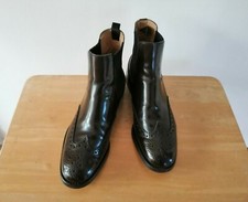 Church's Chelsea Brogue Boots Women Size 37 Ketsby WG Polished Fume Light Ebony