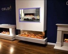 Ex Display Electric Fire 110cm  HD Panoramic 3/2/1side Glass - Media Wall Fire