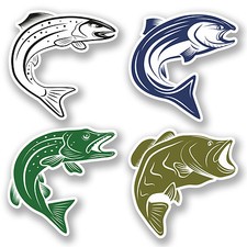 4 x 10cm Fish Vinyl Sticker