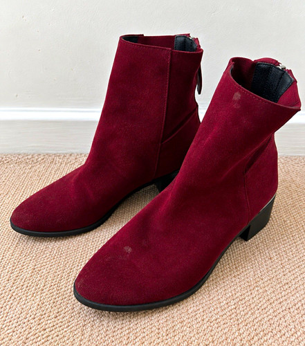 Topshop burgundy suede ankle - topshop,