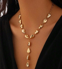 Zara 18K Gold plated new necklace with gold tear droplets drops genuine bargain