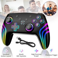 Wireless Controller Game Controller RGB LED Bluetooth Gamepad  for Switch/Xbox