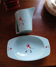 Johnny Walker water jug & dish blue whisky Brewerianna Distillery Spirit Wade