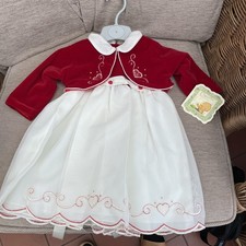 Couche  Tot , Baby Dress , 12-18 Months , Red Velvet And Cream New With Tag