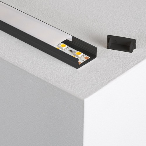 Aluminium profile black - aluminium, w/