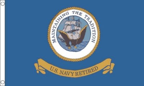 Navy retired flag x 3 - navy, 5'