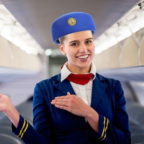 Airline attendant hat - attendant,