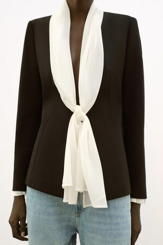 Zara scarf tie blazer - zara,