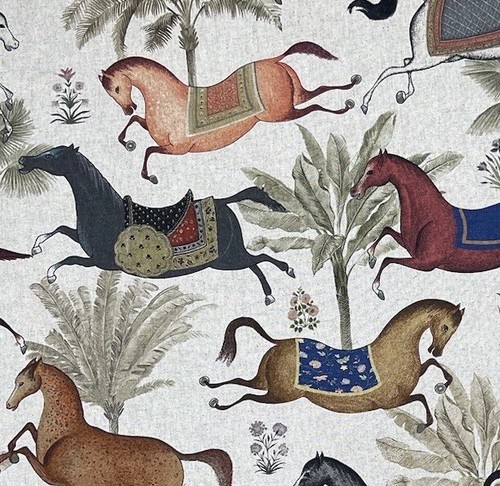 Arabian horses printed grey - horses,
