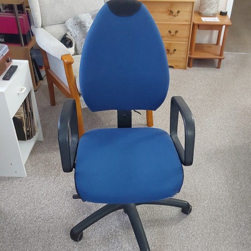 Blue fabric task office chair - blue,