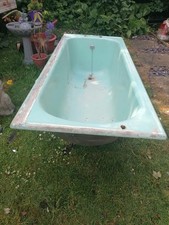 Cast Iron Avocado Blue Green Vintage 60s Bath Tub 