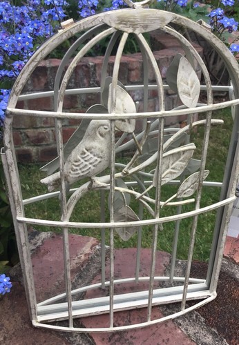 Shabby chic mirrored bird - mirrored, cage