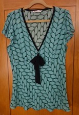 BHS GREEN PATTERNED TOP WITH