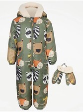 Khaki Woodland Animal Snowsuit