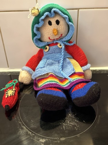 Hand knitted rag doll soft - hand,