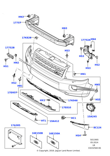 Land rover bumper grille - land,