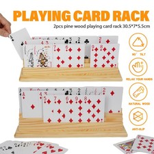 2PCS Playing Card Deck Holder - Poker Party Base Stand Rack - 3 Rows Of Slots