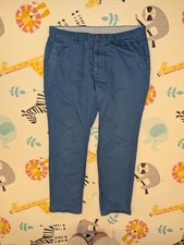 Gant Men’s Blue Main Super Chino Trousers 38W 30L Cotton Straight Leg New Haven