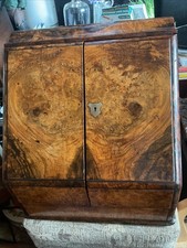 Late  19th Century Victorian Burr Walnut Stationary Cabinet, Perpetual Calendar