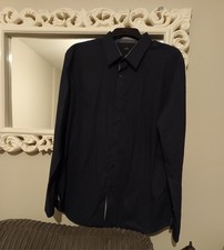 New Jeff Banks Navy Shirt with tiny blue dots Size XL