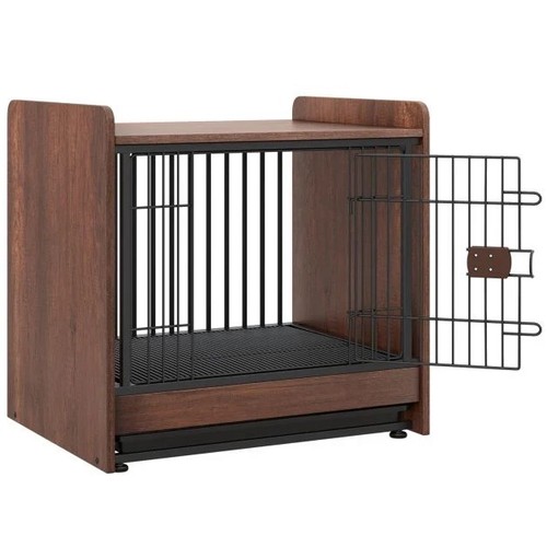 Wooden dog crate - with, tray