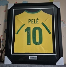 FRAMED PELE of BRAZIL Signed Shirt Autographed Jersey Beckett Authenticated
