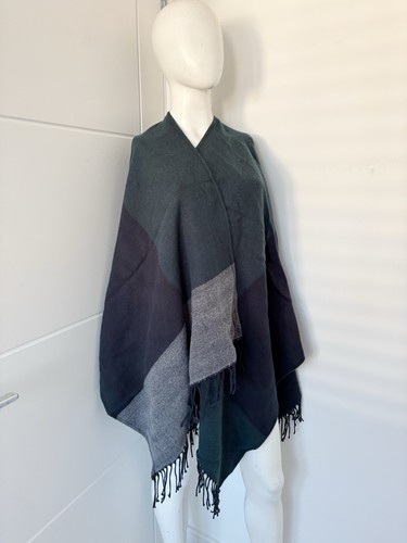 Cape wrap poncho teal mix - m&s,