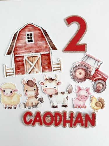 Personalised farm cake topper - personalised,