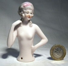VINTAGE GERMAN ?   3.1/4 NUDE   HALF DOLL  PIN CUSHION 1949