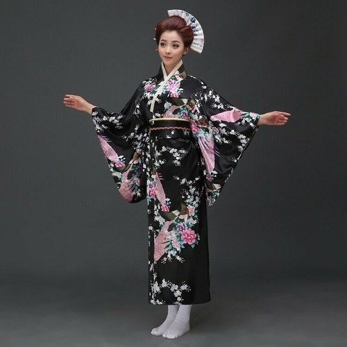 Women faux silk - faux, kimono