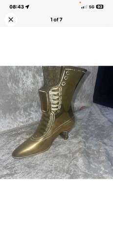 Vintage brass boot - brass, shaped