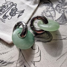6MM 2G Green Jade Stone Ear